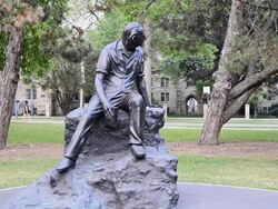 Alfred Purdy Memorial in Queen's Park Stock Footage