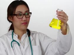 Scientist researching at laboratory Stock Footage