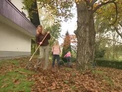 Autumn Chores Stock Footage