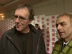 INTERVIEW: Rick Smith, Karl Hyde on being at the awards, making the music for the Olympic opening ceremony at The Q Awards 2012 at The Grosvenor House Hotel on October 22, 2012 in London, England (Footage by WireImage Video/Getty Images) Stock Footage
