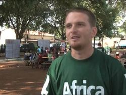 VOICED: KENYA, Nairobi : A huge portable projector is travelling from Kenya to South Africa during the News Clip