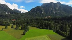 Neuschwanstein And Hohenschwangau Castles In Bavaria Stock Footage