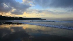 Tropical Beach at Sunrise in Bali, Indonesia, HD Video Stock Footage