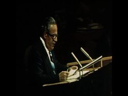 SYND 15 10 76 LEBANESE AMBASSADOR SPEAKING AT THE UN IN NEW YORK News Clip