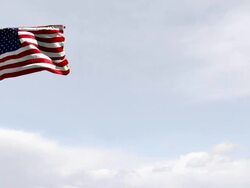 US Flag and Clouds Stock Footage