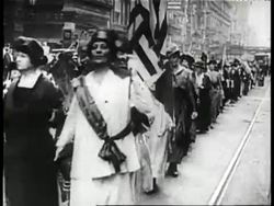 Susan B. Anthony and her followers win for women the right to vote. News Clip