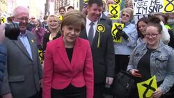 Nicola Sturgeon meeting SNP supporters in Stirling News Clip