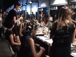 Backstage at Buenos Aires Fashion Week on February 22, 20110, in Buenos Aires, Argentina. (Footage by Meche Marmol/LatinContent/Getty Images) Stock Footage