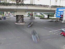WS HA T/L View of traffic over overpass in modern city / Shanghai,  China Stock Footage