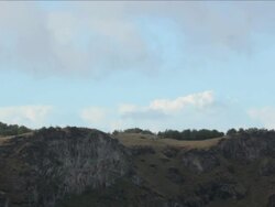 WS View of Rano Kau Volcano / Rapa Nui National Park, Easter Island, Chile  Stock Footage