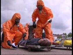 Decontamination unit of fire brigade rehearses for terror attack News Clip
