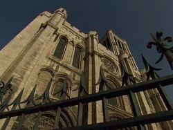 CU LA La Basilique Saint Denis / Saint-Denis, Paris, France Stock Footage