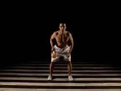 Kettlebell Bented One Arm Rows Stock Footage