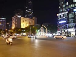 WS View of traffic movint at Central Ho Chi Minh / Ho Chi Minh, Vietnam Stock Footage