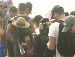 ATMOSPHERE - Nautica Malibu Triathlon Presented by Equinox on 9/8/13 in Malibu, CA. Stock Footage