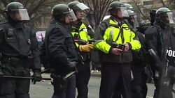 CLEAN : Violence mars anti Trump protests in Washington News Clip