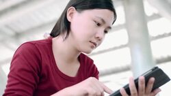 Woman use tablet Stock Footage