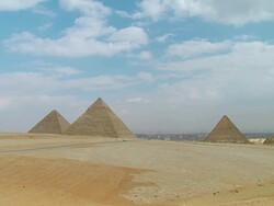WS View of Pyramids / Giza, Egypt Stock Footage