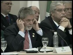 Fernandez on EU, Chavez on EU and oil, Lula on bio-fuel News Clip