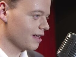 HD: Stand Up Comedian In The Spotlight Stock Footage