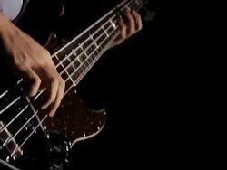 MS CU Shot of Young man playing bass guitar / Shinjuku, Tokyo, Japan Stock Footage