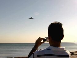 Camera and Airplane Stock Footage