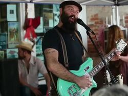 Performance - mid shot of Josh 'The Reverend' Stock Footage