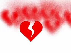 BROKEN HEARTS : red, white back (TRANSITION) Stock Footage