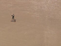 MS AERIAL TS Shot of paragliding / Languedoc Roussillon, France Stock Footage