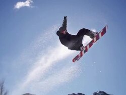Snowboarder Jumps Stock Footage
