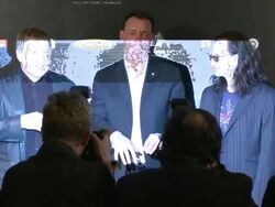 Alex Lifeson, Neil Peart, Geddy Lee at 28th Annual Rock and Roll Hall Of Fame Induction Ceremony - Press Room 4/18/2013 in Los Angeles, CA.(Footage by WireImage Video/Getty Images Entertainment Video) Stock Footage