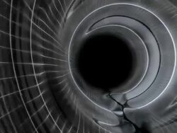 Slow Motion Tunnel on Black Background Stock Footage