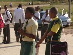 MS Shot girls in school uniform / Durban, South Africa Stock Footage