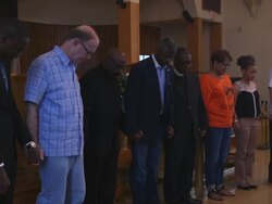 In Roxbury, vigil for Emanuel AME Church Stock Footage