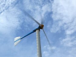 Close up of Wind turbines with Cloudscape, green energy Concept Stock Footage
