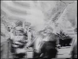 B/W 1967 war veterans carrying American flags on pro-Vietnam War parade / NYC / newsreel Stock Footage