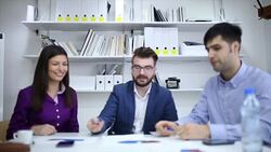 Smiling business team Stock Footage