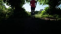 Countryside jogging Stock Footage