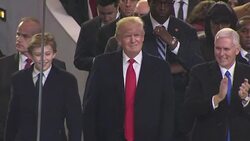 Donald J Trump watching pre-inauguration parade News Clip