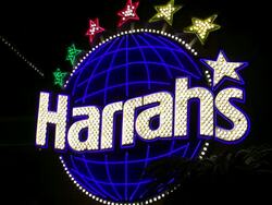 Neon sign at Harrahs Casino in New Orleans Stock Footage