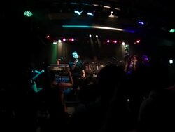 MS Shot of Band performing on stage and audience enjoying / Seoul, South Korea  Stock Footage