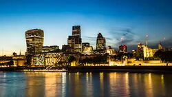London Skyline by night - zoom Stock Footage