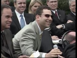 Bush teases reporter with sunglasses who wears them for vision loss Instructional Video