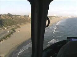 Los Angeles: Malibu Beach from LAPD Police Helicopter Stock Footage
