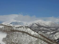 WS T/L View of Shiretoko Peninsula / Rausu, Hokkaido, Japan Stock Footage