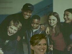 Earl Woods statue dedication and Tiger Woods Fist Pump Challenge launch Stock Footage