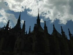 Timelapse shot St Barabara church Kutna Hora Czech Re Stock Footage
