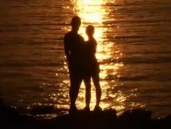 HD: Couple In The Sunset Stock Footage