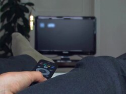 Sofa surfing with TV Stock Footage