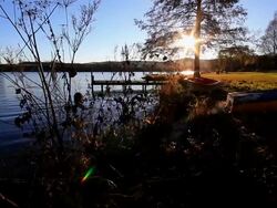 Sunset by the lake. Stock Footage